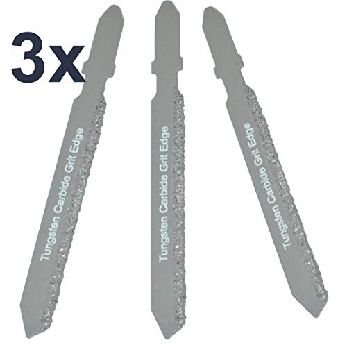 Cement Board Jigsaw Blades Set 3 T Shank Carbide Jigsaw Blades Cement Board Jigsaw Blades for Plexiglass Lexan Hardie Board Siding Plaster Drywall The Amazing Tile And Glass Cutter