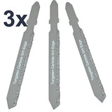 Cement Board Jigsaw Blades Set 3 T Shank Carbide Jigsaw Blades Cement Board Jigsaw Blades for Plexiglass Lexan Hardie Board Siding Plaster Drywall The Amazing Tile And Glass Cutter