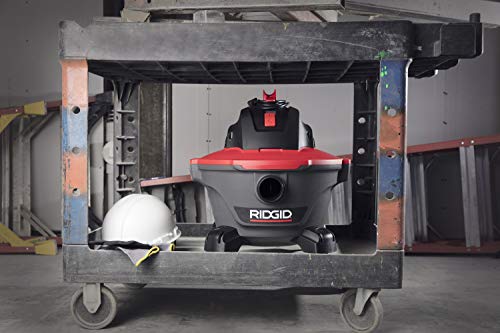 RIDGID 62698 RT0600 NXT 6-Gal. Wet Dry Shop Vacuum with Casters, 4.25 Peak HP Motor, and Pro Locking Hose, Dark Gray and Red RIDGID
