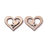 Pandahall 200Pcs Heart Unfinished Poplar Wood Cabochons Random Mixed Style Wooden Blank Charm Bead Embellishments for DIY Jewelry Making PH PandaHall