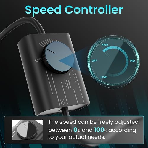 HG Power 6 Inch Exhaust Fan with Speed Controller, 308CFM Wall Exhaust Fanfor Kitchen, Bathroom, Metal Extractor Fan for Pet Room, Smoking Room, HG Power