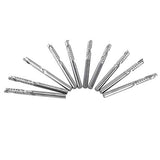End Mill Bits 10 Pcs 1/8” Shank Single Flute End Mills Drill Bit Tool Tungsten Carbide CNC Router Milling Bits for Wood Aluminum Steel PCB PVC Yosoo Health Gear