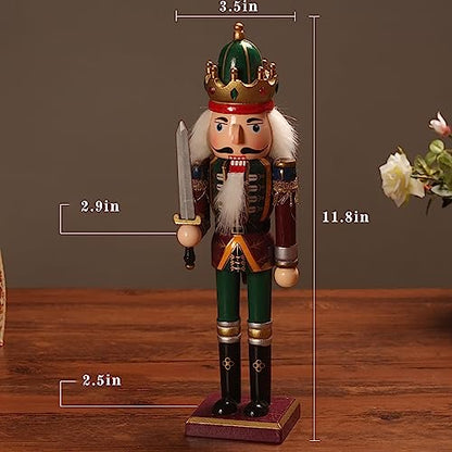 O-Toys Wooden Nutcracker Ornaments Christmas Decoration Figures Set Puppet Home Decor (12 Inch)