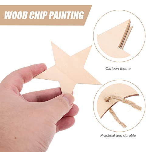 COHEALI 36pcs Horseshoe Chips Unfinished Wooden Cutouts Unfinished Wood Supplies & Materials Horse Shoes Wood Gift Label Kids Crafts Horse Wood COHEALI