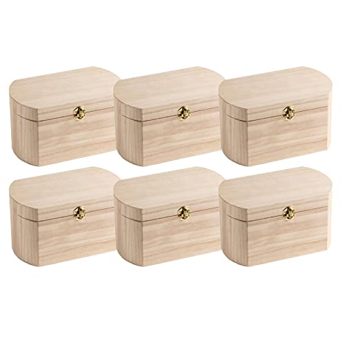 9.5” Unfinished Wooden Oval Box by Make Market - Ready-to-Decorate Wood Box for Trinkets, Coins, Jewlery, Valuables - Bulk 6 Pack Make Market