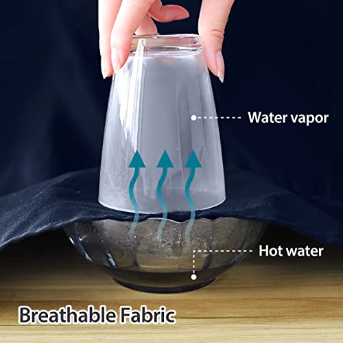 ROTANET Extra Large Apron for Men Adjustable Bib Apron with 2 pockets Cooking Apron for Women Chef Water & Oil Resistant Navy Blue ROTANET