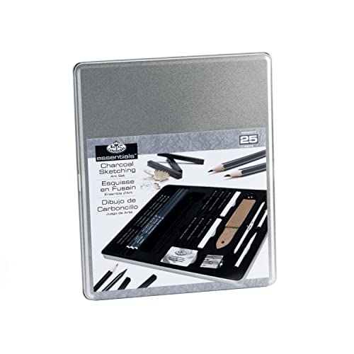 Royal & Langnickel Essentials(TM) Medium Charcoal Art Set W/Tin - WoodArtSupply