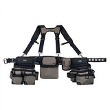 Bucket Boss Mullet Buster 3 Bag Tool Belt with Suspenders in Grey, 55135, Black, full size Bucket Boss