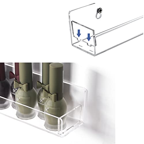 Justsoso 6Pcs/Set Acrylic Nail Polish Rack Wall Mounted,Lipstick Essential Oil Bottle Holder Organizer,Nail Paint Display Stand Shelf For Storage Justsoso
