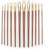 Royal Brush Manufacturing Royal and Langnickel Zip N' Close 12-Piece Brush Set, Firm Bone Taklon Royal Brush Manufacturing Company