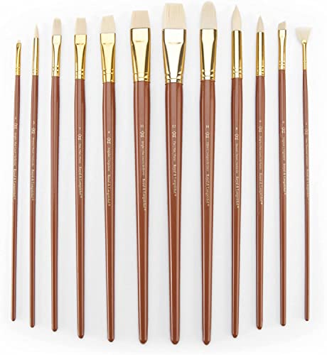 Royal Brush Manufacturing Royal and Langnickel Zip N' Close 12-Piece Brush Set, Firm Bone Taklon - WoodArtSupply