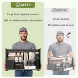 EnHomee Tall Dressers for Bedroom, 12 Drawer with Wooden Top and Metal Frame, Fabric Dresser & Chest of Drawers for Closet Living Room, Black Wood EnHomee