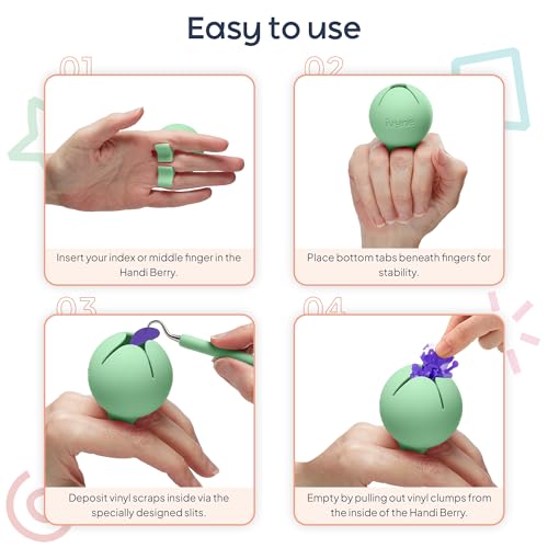 iVyne Handi Berry - Vinyl Weeding Scrap Collector, Portable Handheld Scrap Collector Ring, Weeding Tools for Vinyl Heat Transfer, HTV Crafting & iVyne