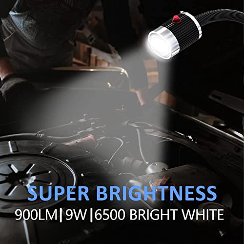 XINYIQI Led Work Light,IP65 Water Proof Flexible Gooseneck Lamp, Led Light gooseneck 900 Lumen for Lathe Milling, Drill Press, Industrial Lighting - WoodArtSupply