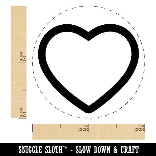 Heart Hollow Rubber Stamp for Stamping Crafting Planners - 1/2 Inch Mini - WoodArtSupply