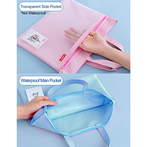 Pendancy Mesh Zipper Pouch 11x13.7 in, Large Double Pocket Waterproof File Bag with Handle, A4 Size Foldable Document Storage for Puzzle pendancy