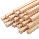Wood Square Dowel Rods, 20PCS 1/2" x 12" Square Wooden Dowel Rods Wooden Sticks for Crafts, Unfinished Hardwood Sticks Wood Strips for Woodworking, Coowayze