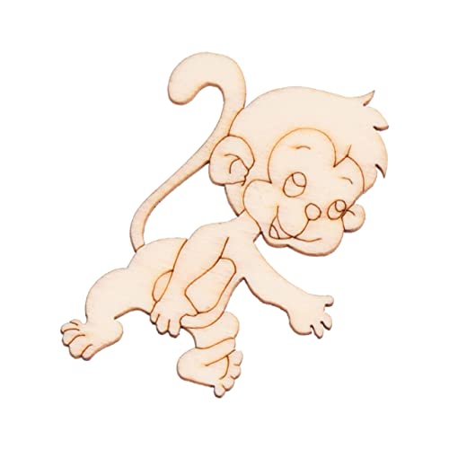 TEHAUX 40 pcs Wood Cutouts for Crafts Christmas Desktop Decor Unfinished Wood Monkey Cutout Shapes Xmas Table centerpieces Christmas Figurine TEHAUX