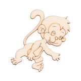 TEHAUX 40 pcs Wood Cutouts for Crafts Christmas Desktop Decor Unfinished Wood Monkey Cutout Shapes Xmas Table centerpieces Christmas Figurine TEHAUX