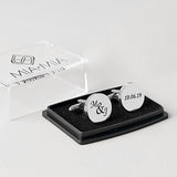 Custom engraved cufflinks for weddings, personalized gift for groom, father of the bride & groom dad, best men, customized gold & silver cufflinks MIA·MIA