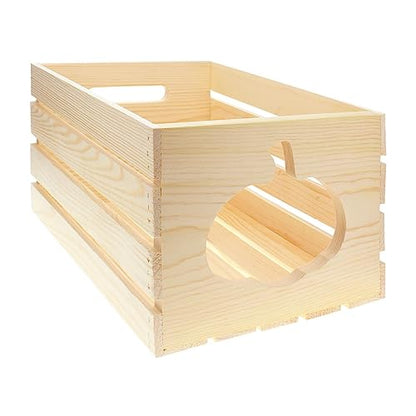 LEISURE ARTS Good Wood Wooden Crate with pumpkin cutout, wood crate unfinished, wood crates for display, wood crates for storage, wooden crates