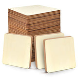 60 Pieces 5 Inch Unfinished Wooden Square Blank Natural Wood Slices Wooden Cutout Tiles for DIY Crafts Home Decoration Painting Staining Coopay