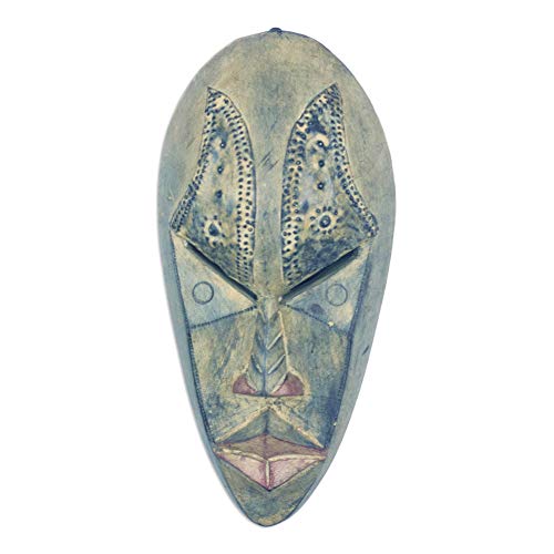 NOVICA Hand Carved African Wall Mask 'Brilliant Mind' NOVICA