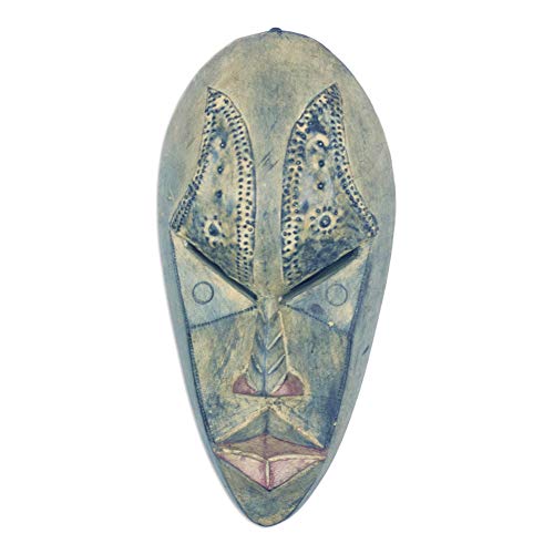 NOVICA Hand Carved African Wall Mask 'Brilliant Mind' - WoodArtSupply