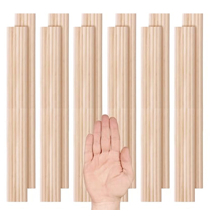 100PCS Dowel Rods 12 inch Wooden Dowel Rods 3/16 Inch Unfinished Wood for Crafting Bamboo Wood Rod Wood Sticks for Crafts Bamboo Wood Sticks Long