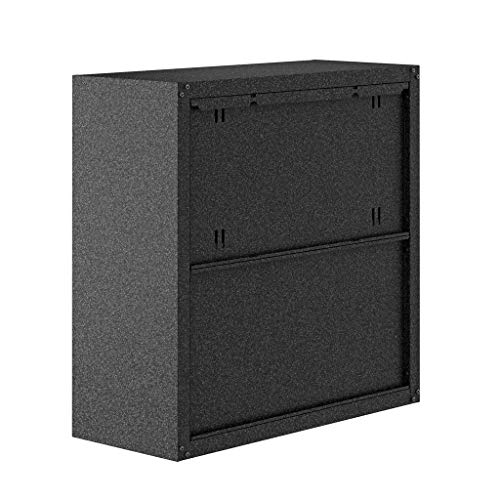 Manhattan Comfort Fortress Floating Garage Storage Cabinet, Black/Grey - WoodArtSupply