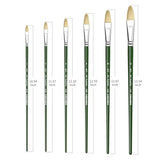 XDT#6385 Filbert Artist Paint Brush 6 Piece Set Medium Stiff Hog Bristle Extra Long Handle #2#4#6#8#10#12, Acrylic Oil Watercolor - WoodArtSupply