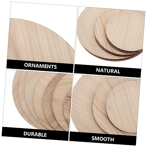 TEHAUX 50pcs Oval Wood Chips Unfinished Wood chip Unfinished Wood Shapes  for Crafts Wood Craft Material Basswood DIY Supplies Circle Labels Oval