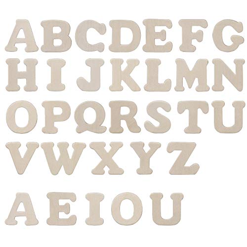 Kang&Chang Wooden Letters,Wooden Alphabet Letters,Unfinished Wood Letters for Crafts,DIY,Decoration,1.75 Inch,114 pcs