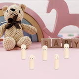 Tofficu 10pcs Wooden Peg Dolls Unfinished Wooden People Unpainted Puppet Blank Natural Wood Doll Marionette Bodies Miniature Family Figures for DIY Tofficu