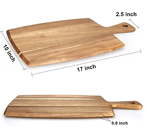 Best Acacia Wood Cutting Board with Handle Wooden Charcuterie Board Kitchen Chopping Boards for Bread Meat Cutting boards Fruit Cheese Serving Board Ayiaren