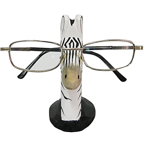 Red Dollar Handmade Wood Carved Animal Eyeglass Holder, Sunglasses Display Stand, Nightstand Home Office Desk Decor, Christmas Holiday New Year Red Dollar