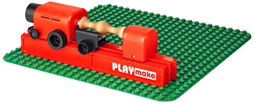 PLAYmake 4 in 1 Child-Safe Wood Workshop | World’s Only Kid-Friendly Working Jigsaw | Cuts Through Soft Wood with No Risk of Injury | Secure Base to - WoodArtSupply