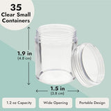 Juvale 35 Pack Plastic Canning Jars with Lids for Slime, Craft Storage, Beauty Products (1.2 oz) Juvale