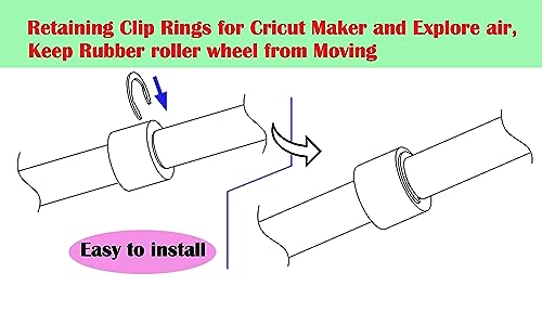 Retaining Clip Rings Compatible with Cricut Maker and Explore air, Keep Rubber Roller Wheel from Moving, Rubber Roller Resolution for Cricut Maker Crvicv