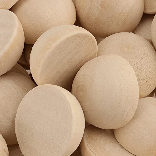 KEILEOHO 300 PCS 1 Inch Half Wooden Beads, Half Round Wooden Balls, Split Wooden Balls Half Sphere Wood Beads for Paint Arts, Craft Projects KEILEOHO