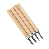 Wood Carving Tool, 4pcs Rubber Stamp Carving Knife Manual Sharpener for DIY Art Craft Carpentry Beginners Amateur (Number Two) HEEPDD