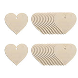 20Pcs 5" Wooden Hearts for Crafts, Wood Predrilled Hearts Cutout Slices, DIY Unfinished Wooden Ornaments Embellishments, Heart Sign TGA for Focal20