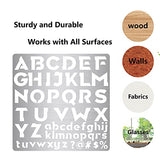 GORGECRAFT 6.3 Inch Metal Letter Stencil Stainless Steel Lettering Alphabet Symbol Painting Template Number Stencils Journal Tool for Painting, Wood GORGECRAFT