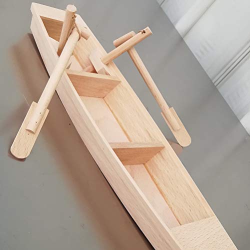 NOLITOY Unfinished Wooden Rowboat, Mini Wood Boat Model Figurine forIY Crafts School Project Birthday Party Gift Home Office Table Decoration NOLITOY