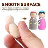STOBOK Unfinished Wooden Peg Dolls: 50 Pack Peg People Crafts DIY Wood People Toys, Doll Bodies Wood Figures, Decorative Peg Doll People for Kids Art STOBOK