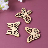 BESPORTBLE 100PCS Unfinished Wood Crafts Butterfly Wood Crafts Wood Butterfly Embellishment Unfinished Wood Butterfly Rustic Decor Wooden BESPORTBLE