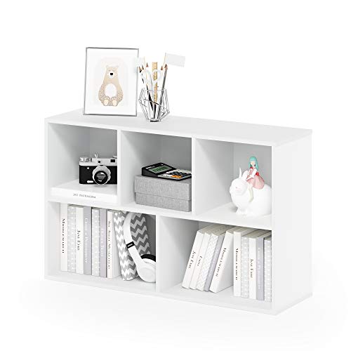 Furinno Luder Bookcase / Book / Storage , 5-Cube, White Furinno