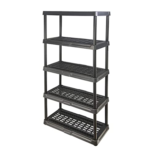 BLACK+DECKER, (71”H x 36”W x 18”D 5-Tier Heavy Duty Ventilated Storage Shelf, 150 lbs per Shelf, Plastic Shelving Unit (1, 5-Tier (18x36)) - WoodArtSupply