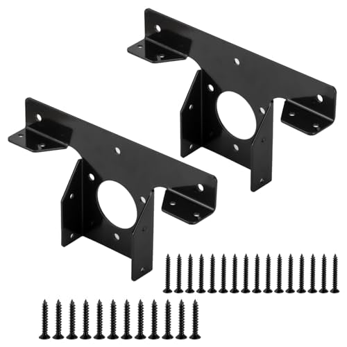 Heavy Duty Pergola Brackets, 2 Pcs Pergola Corner Brackets, 3-Way Pergola Extension T Brackets Adjustable, for 4x4" (Actual Size: 3.5x3.5") Post - WoodArtSupply