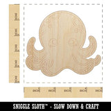 Kawaii Octopus Unfinished Wood Shape Piece Cutout for DIY Craft Projects - 1/4 Inch Thick - 4.70 Inch Size Sniggle Sloth